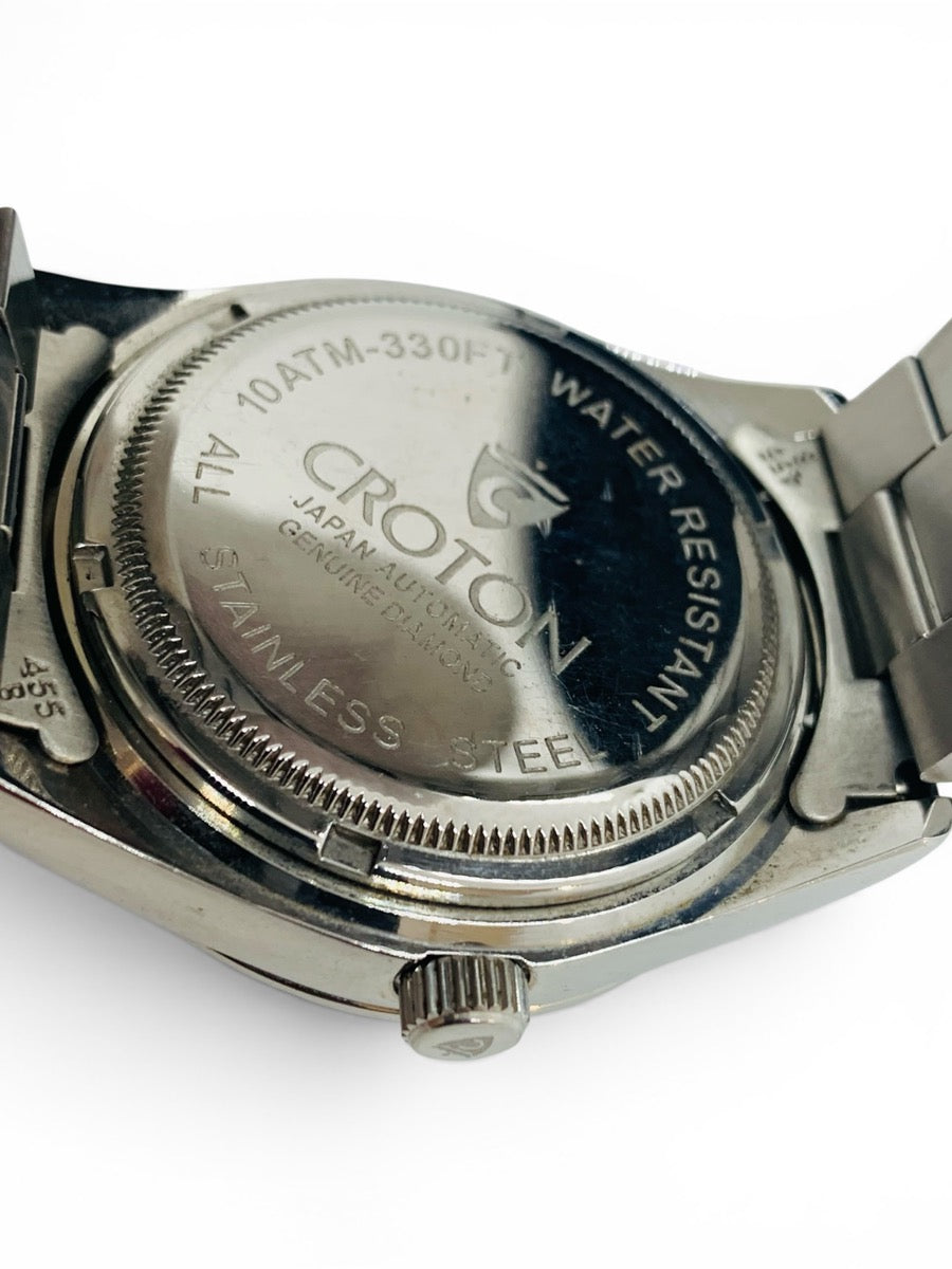 Croton Diamond Automatic Men’s Watch – Black Dial 10ATM-330FT