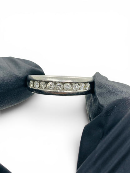 Platinum Diamond Ring Round White Size 10 / 7g