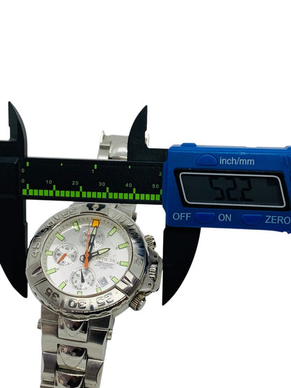 Invicta Subaqua Noma II Automatic 52mm Watch Stainless Steel Band White Dial 7in
