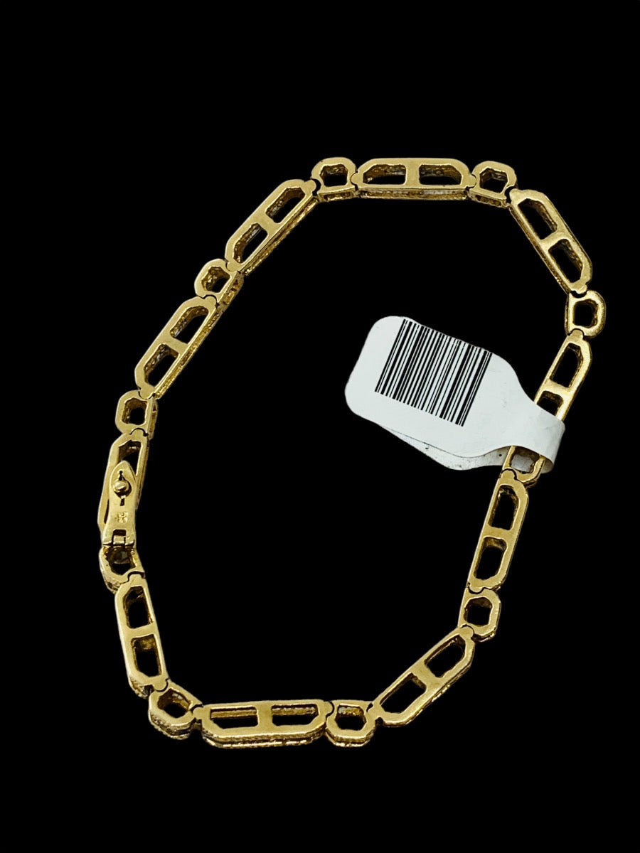 14K Yellow Gold Channel Set Diamond Bar Link  Bracelet | .50 TCW | Size 7.5 | 13.4g