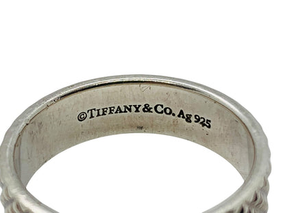 Tiffany & Co. Sterling Silver Diamond Point Studded Men's Band Ring | 8.5 Gr | Size 12