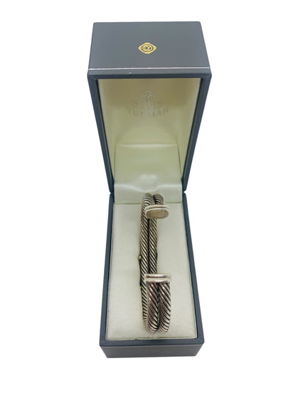 David Yurman Cable Bangle Bracelet .925 Sterling Silver  w/Natural Round Diamonds 3.6ct