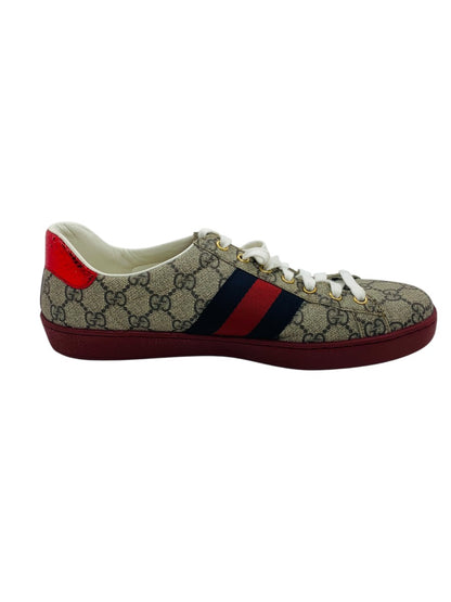 Gucci Ace Supreme GG Monogram Red Bottom Shoes Sneakers-Mens 8.5=9 US