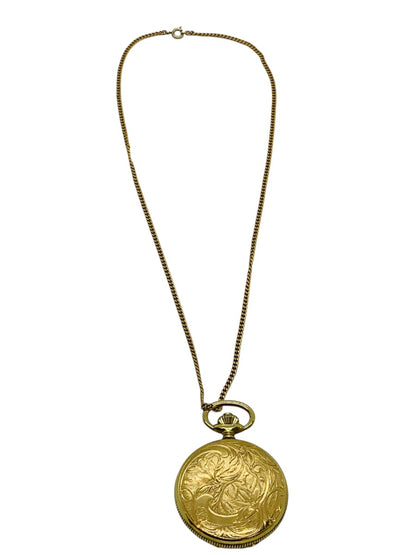 Vintage Wakmann 17 Jewels Shock Absorber Pendant Watch with Gold Tone Chain Made in France