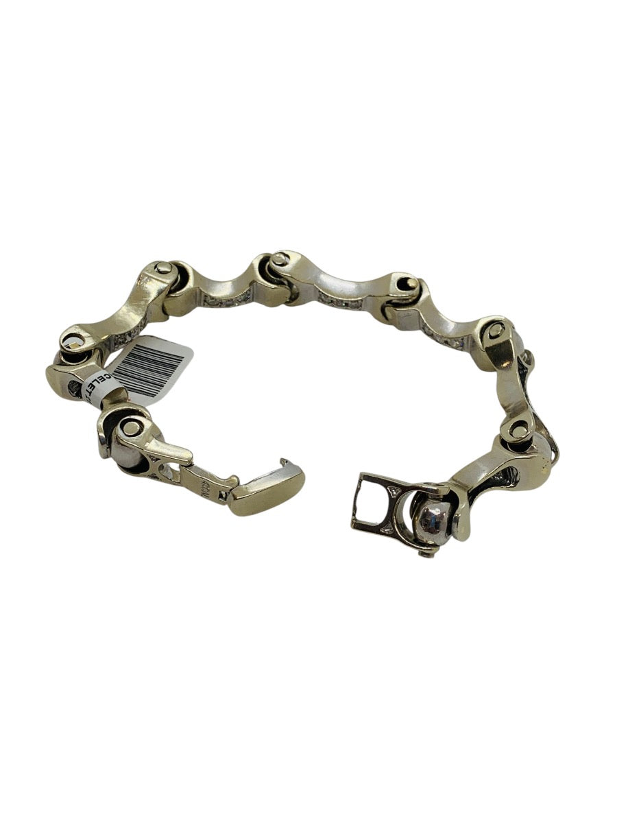 14K White Gold Biker Chain Diamond Bracelet | 1.05 TCW | Size 7 | 52.2g