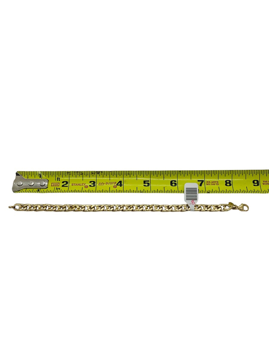 14K Curb Yellow Gold Bracelet | Size 8.5 | 9.7g