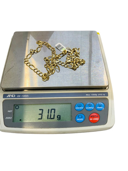 14K Yellow Gold Figaro Chain | Size 26 | 31g
