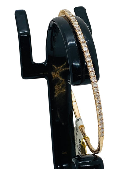 14K Rose Gold Round Diamond Bangle Bracelet | .40 TCW | Size 8 | 6.3g