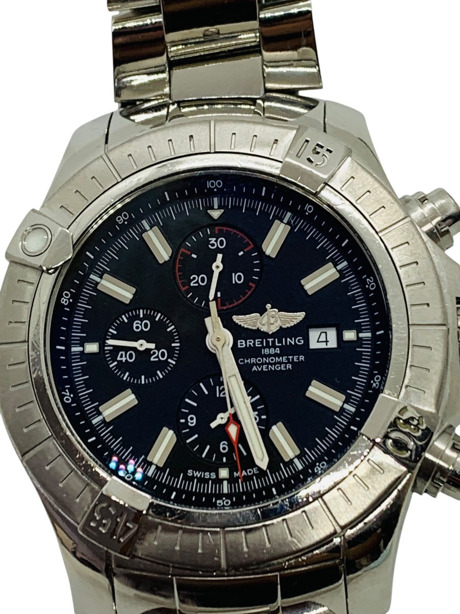 Breitling Super Avenger Chronograph A13375 48mm Black Dial Stainless Steel