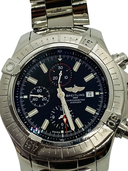 Breitling Super Avenger Chronograph A13375 48mm Black Dial Stainless Steel