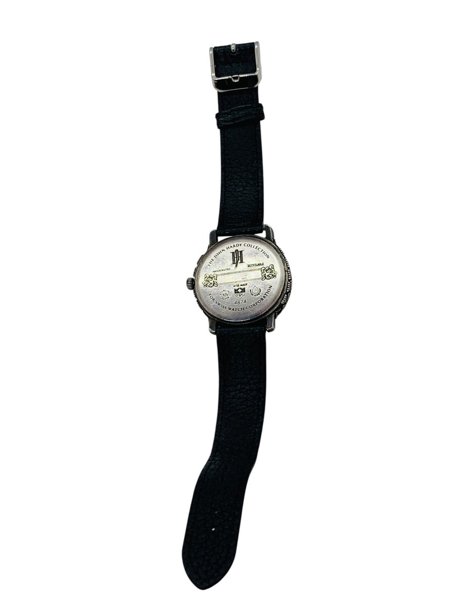 Vintage John Hardy Oxidized Sterling Silver Swiss Men's Watch (4874)