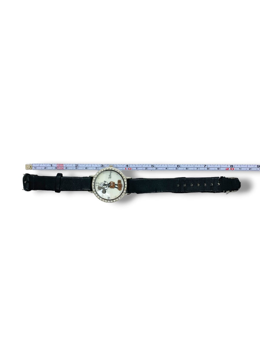 Disney Quartz Watch MK1223 Stainless Steel 36mm Case Stones Bezel
