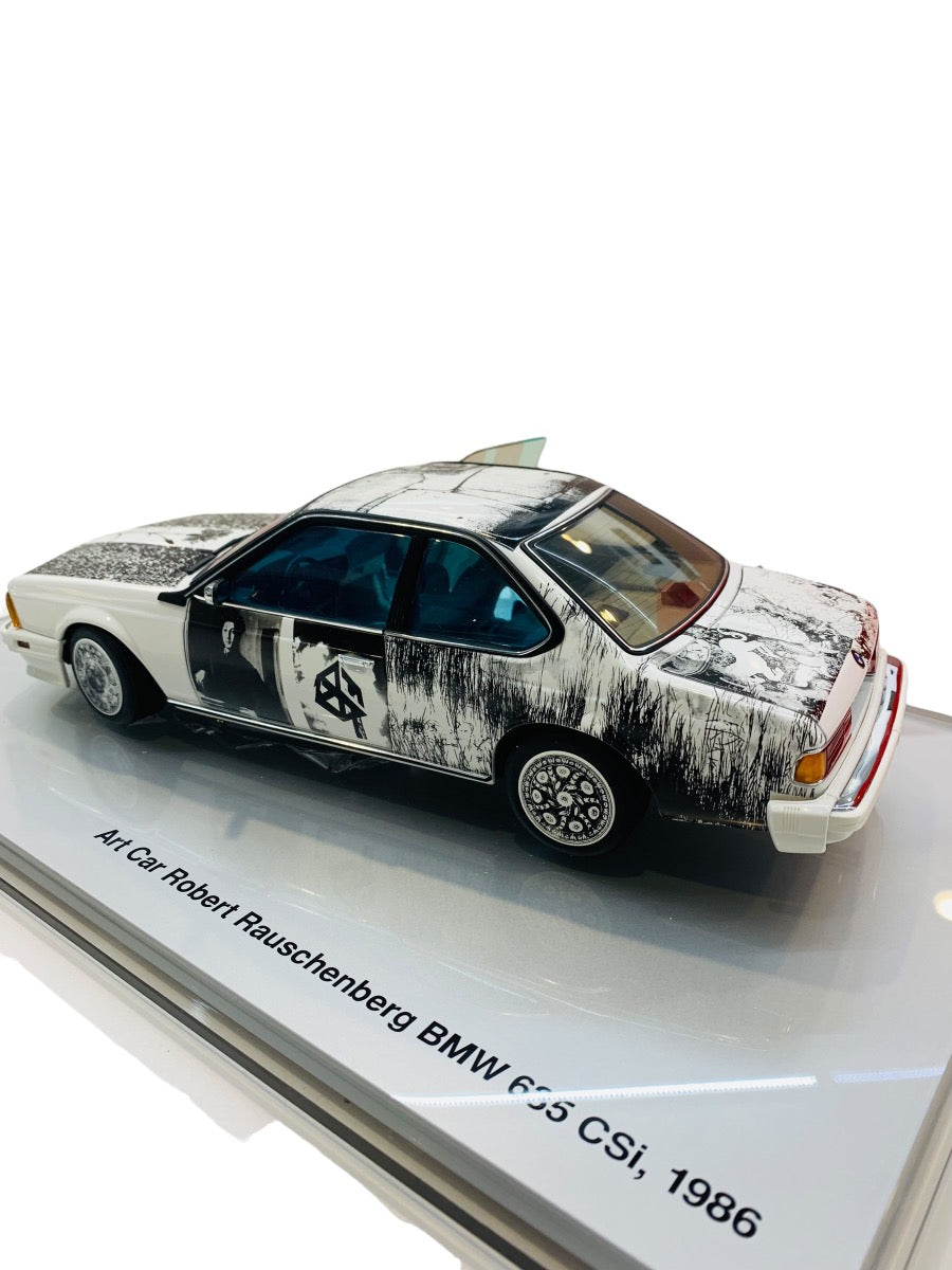 Rare 1/18 Scale Robert Rauschenberg 1986 BMW 635 CSi Art Car Diecast Model 10”