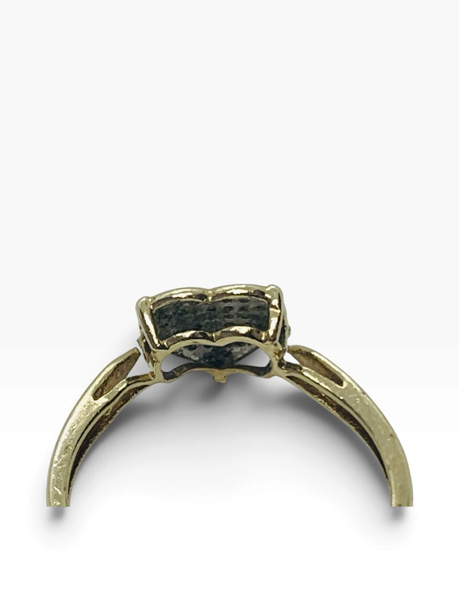 10K Yellow Gold Diamond Heart Lady's Ring 1.5 Grams | Size 6 1/2 | .040 TCW