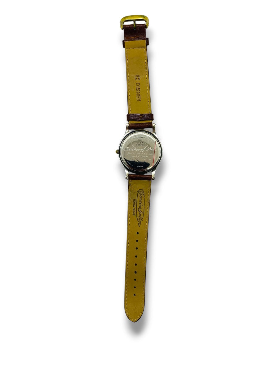 Disney Winnie The Pooh Quartz WatchSketches Of Pooh Leather Band 34mm