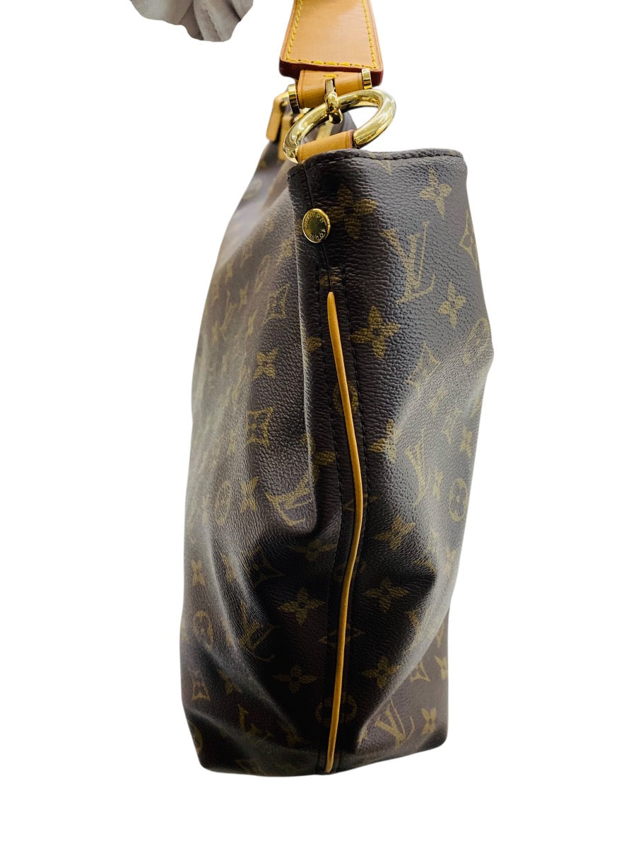Louis Vuitton Sully MM Shoulder Handbag Monogram Canvas Brown