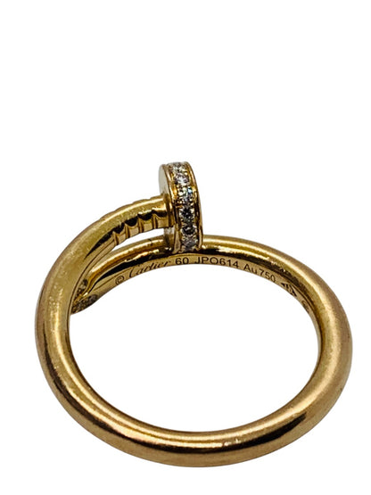 Cartier Juste Un Clou Ring Classic Model Diamonds 18K Yellow Gold 750 Au Size 60