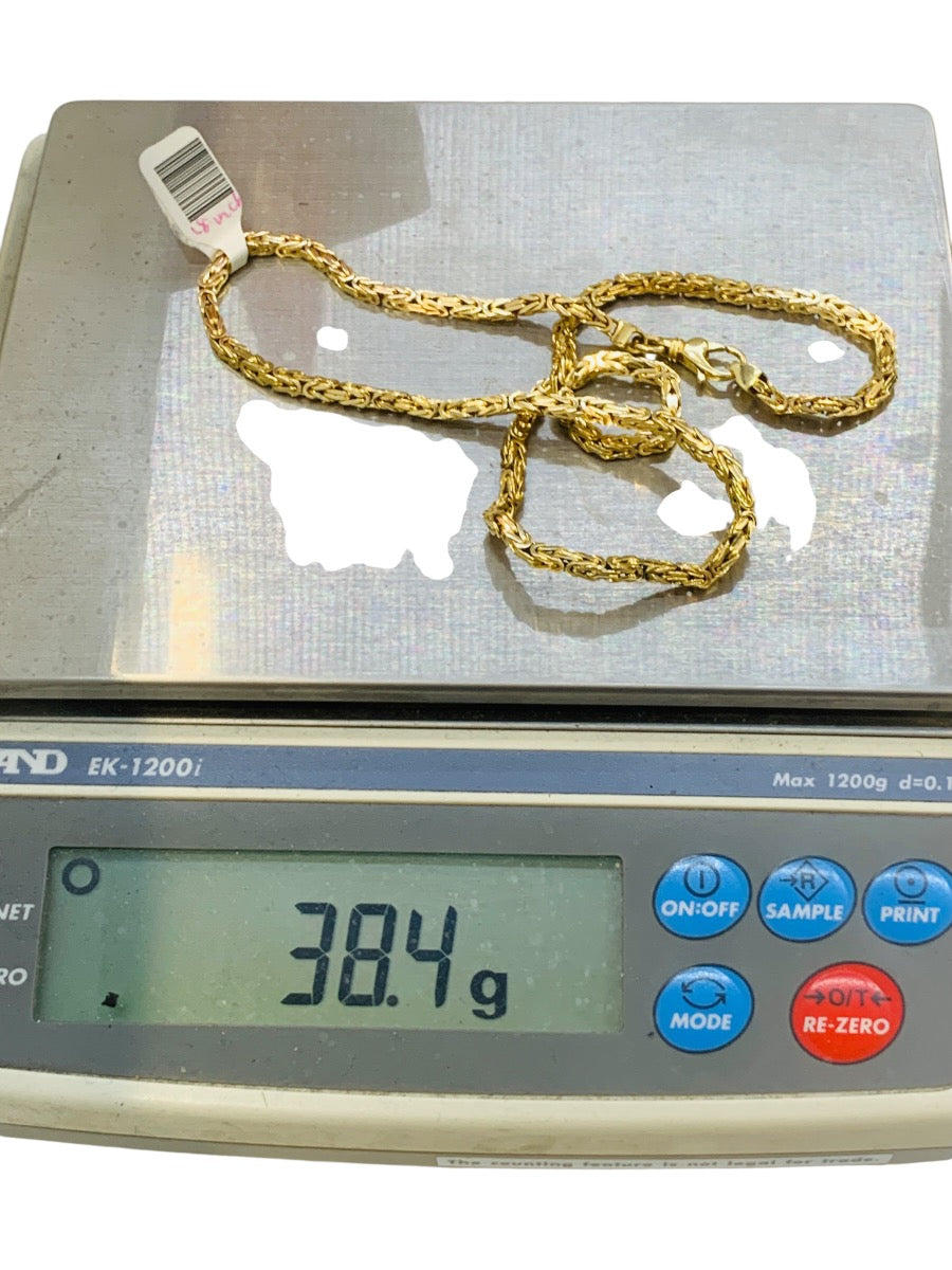 14K Yellow Gold Byzantine Chain | Size 19 in | 38.4g