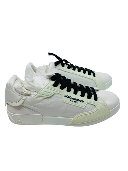 Dolce & Gabbana White Portofino Logo Low Top Trainers Sneakers EU44 / US11