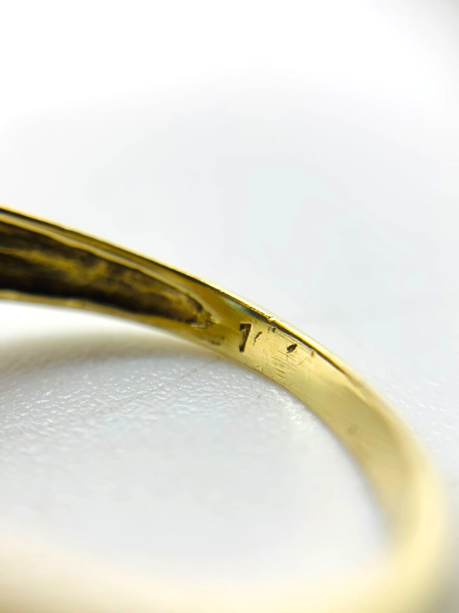 14K Yellow Gold Topaz/Diamond Ring 0.06TCW - Size 5 - 2.4g