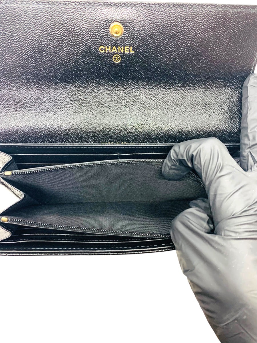 Chanel CC Matelasse Quilted Timeless Long Wallet Black