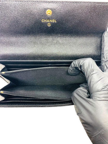 Chanel CC Matelasse Quilted Timeless Long Wallet Black