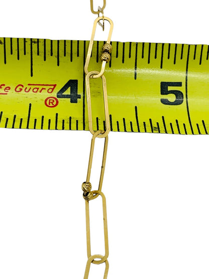 18K Yellow Gold Paper Clip Bracelet | 7" | 3.4g