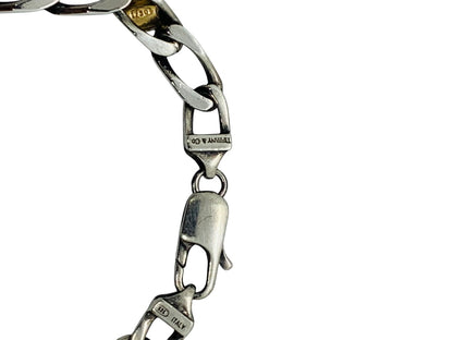 Tiffany & Co. 18KYG & Sterling Silver Curb Link Bracelet 7" 11.1g