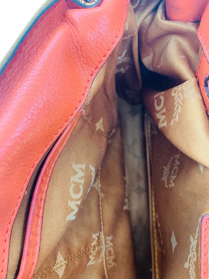 MCM Leather Crossbody Cognac In Viestos Detachable Strap