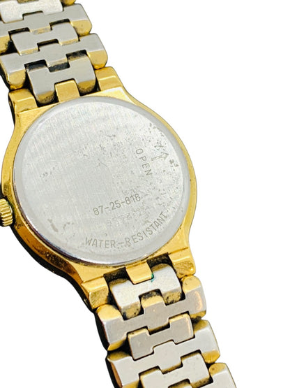Movado Gold Tone 18-25-816 Quartz Watch Stainless Steel 21mm Black Face