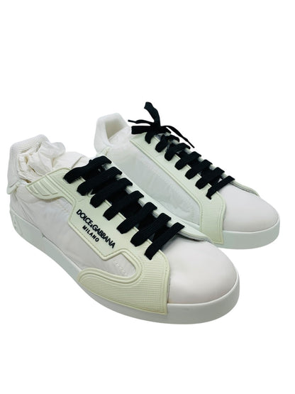 Dolce & Gabbana White Portofino Logo Low Top Trainers Sneakers EU44 / US11