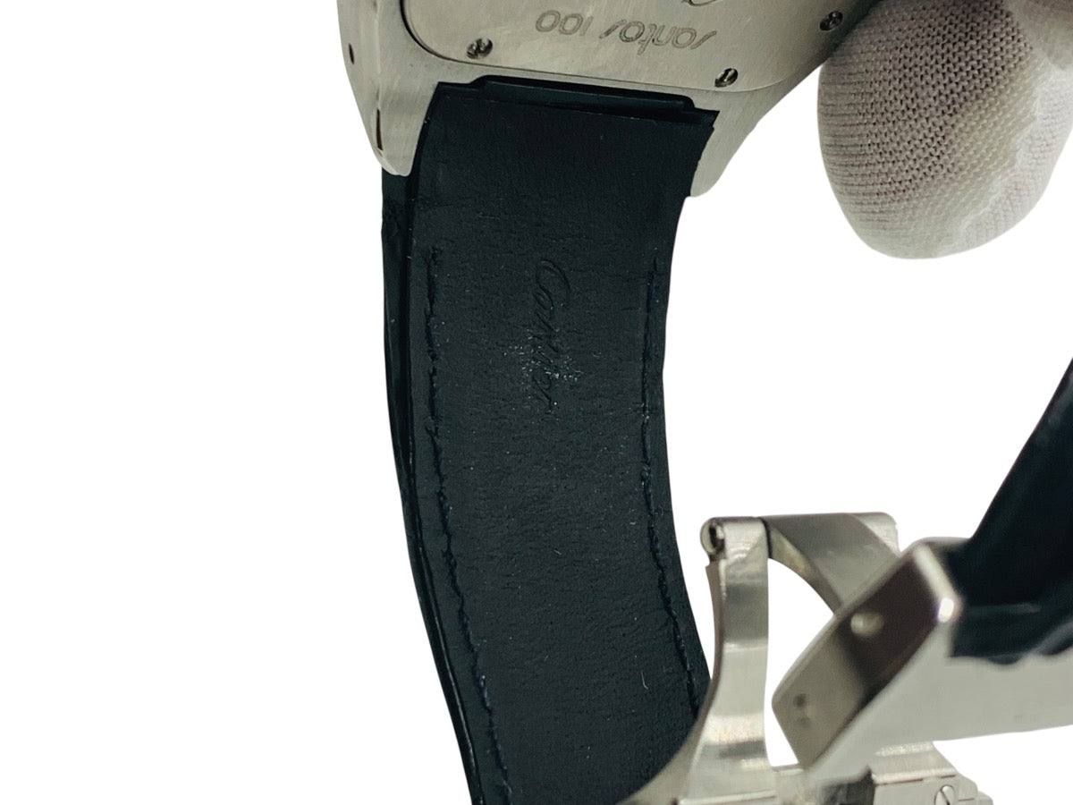 Cartier Santos 100 XL Ref 2656 Stainless Steel Leather 41mm Automatic Swiss Men's Watch