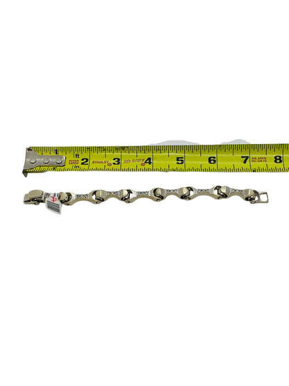 14K White Gold Biker Chain Diamond Bracelet | 1.05 TCW | Size 7 | 52.2g