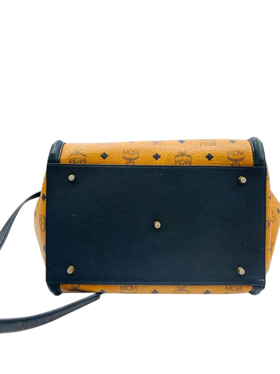 MCM Medium Kathy Viestos Tote w/ Strap Cognac Lady's Purse