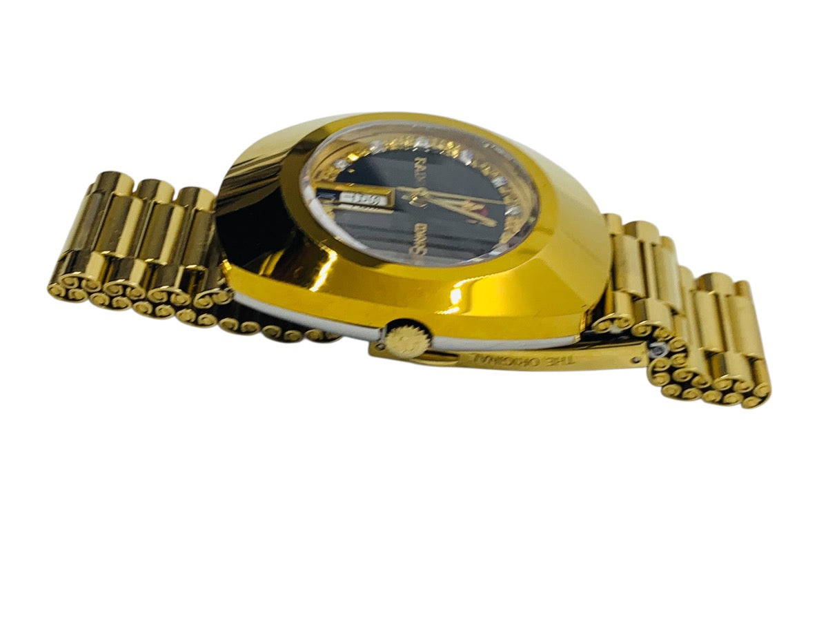 Rado Diastar Gold-Tone 648.0413.3 Automatic Men's Watch Black Dial