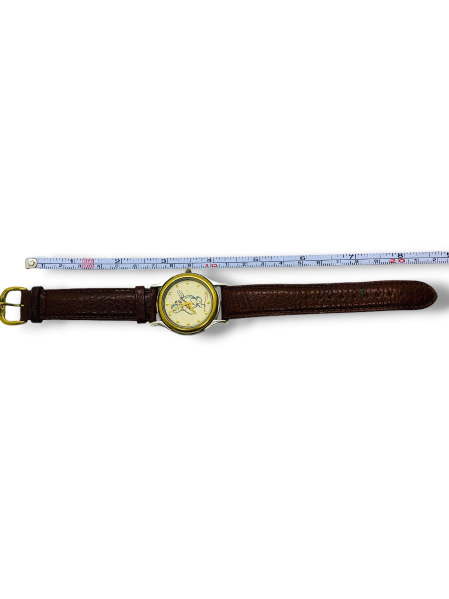 Disney Winnie The Pooh Quartz WatchSketches Of Pooh Leather Band 34mm
