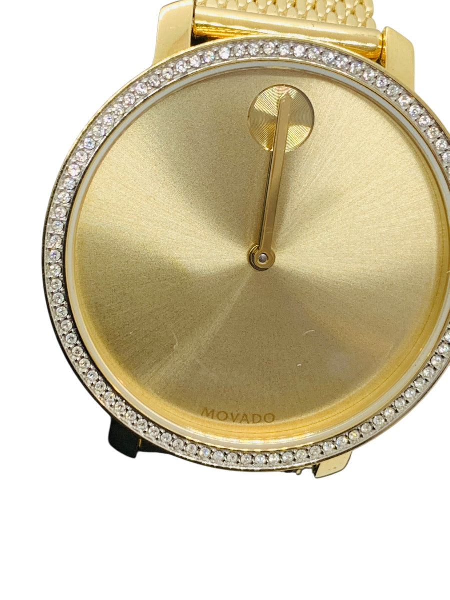Movado Bold Evolution MB.01.3.34 Lady's Yellow Tone Watch w Box