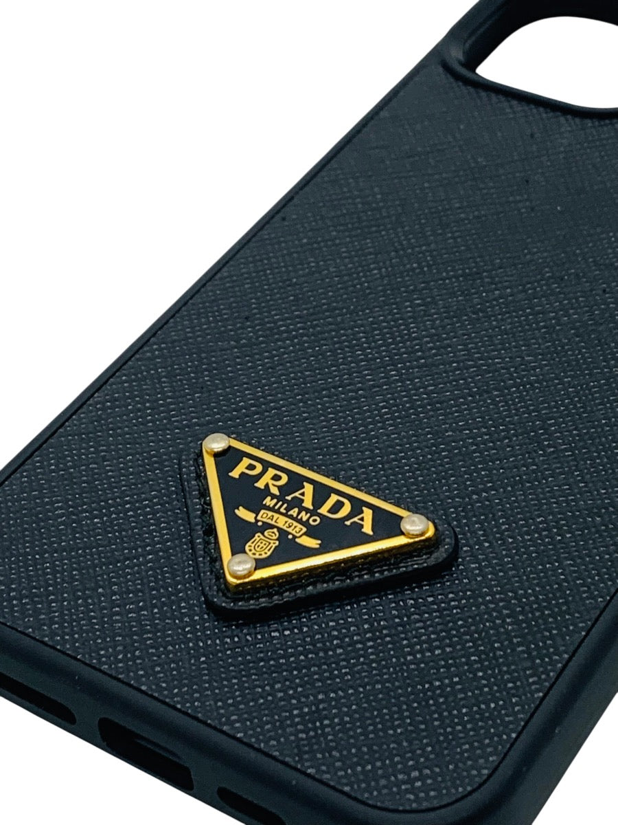 Prada iPhone 13 Pro Black Phone Case Saffiano Triangolo