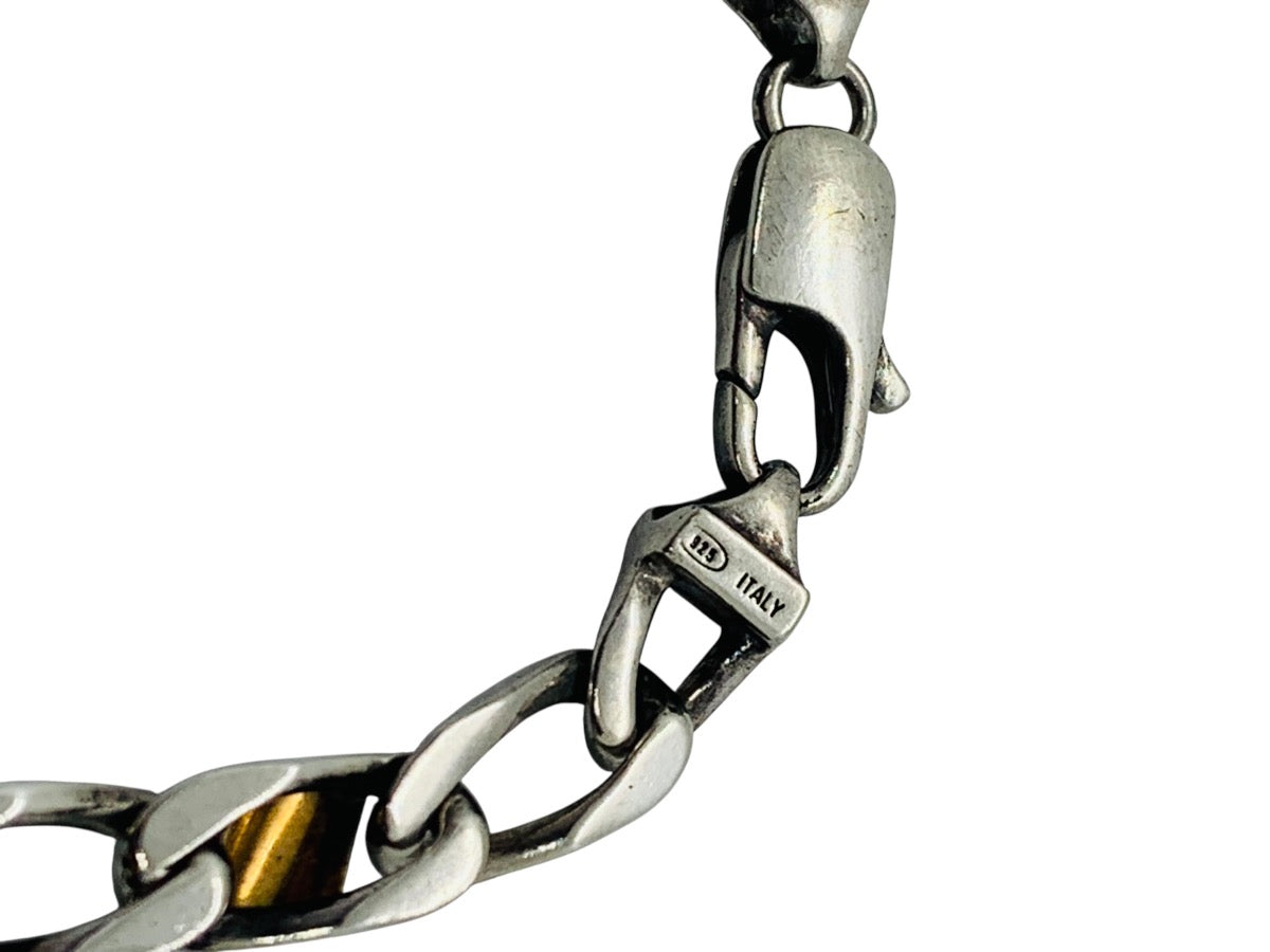 Tiffany & Co. 18KYG & Sterling Silver Curb Link Bracelet 7" 11.1g