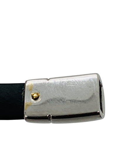 18K White Gold Diamond Black Rubber/Silicone Bracelet Size 6" | 17.6 Grams