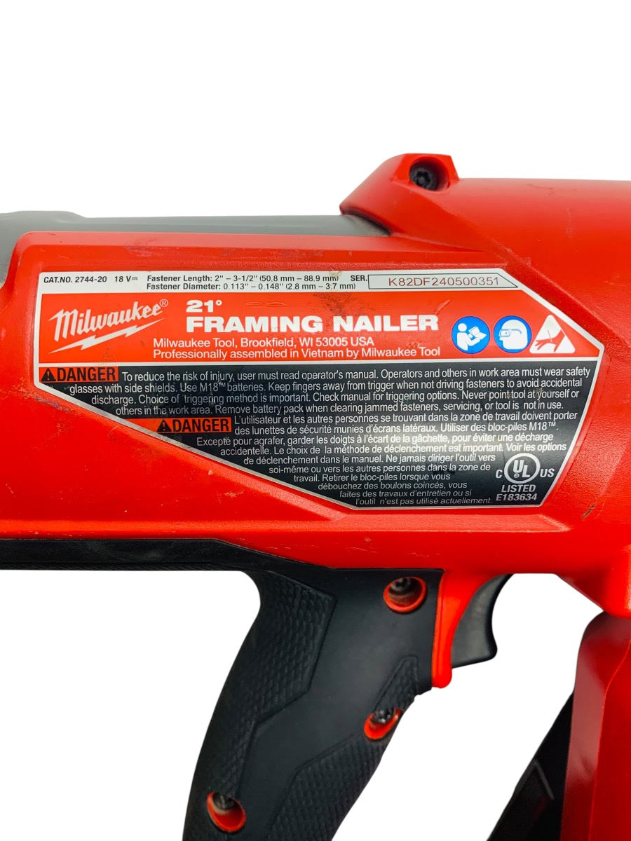 Milwaukee 2745-20 M18 FUEL 30-Degree Cordless Framing Nailer