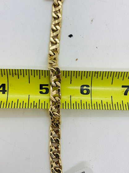14K Curb Yellow Gold Bracelet | Size 8.5 | 9.7g