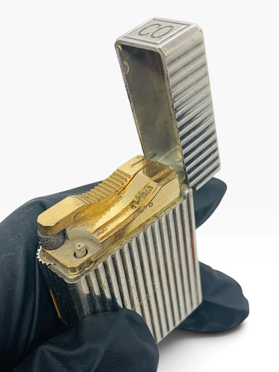 Vintage ST Dupont Ligne 1 Mid-Century Luxury Short Silver Plated Pocket Lighter  Made in France