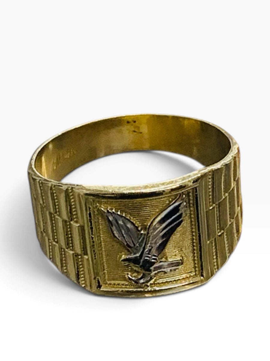 14K Yellow Gold Rolex Style Eagle Men's Ring Size 10.5 | 5.3 Grams