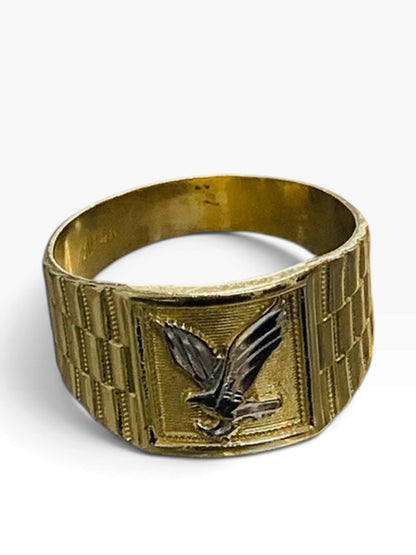 14K Yellow Gold Rolex Style Eagle Men's Ring Size 10.5 | 5.3 Grams