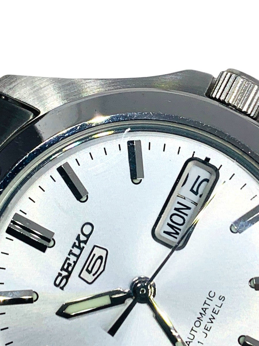 Seiko Men's Series 5 Silver Dial Day/Date Automatic Watch - SE-SNKK87