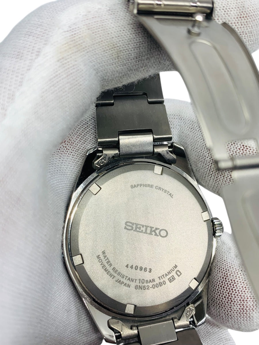 Seiko 6N52-00B0 Quartz Analog Watch Titanium 40mm Sapphire Crystal
