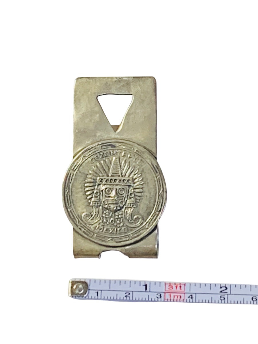 Vintage Sterling Silver Cezontemoc Mexico Money Clip 27.4 Grams