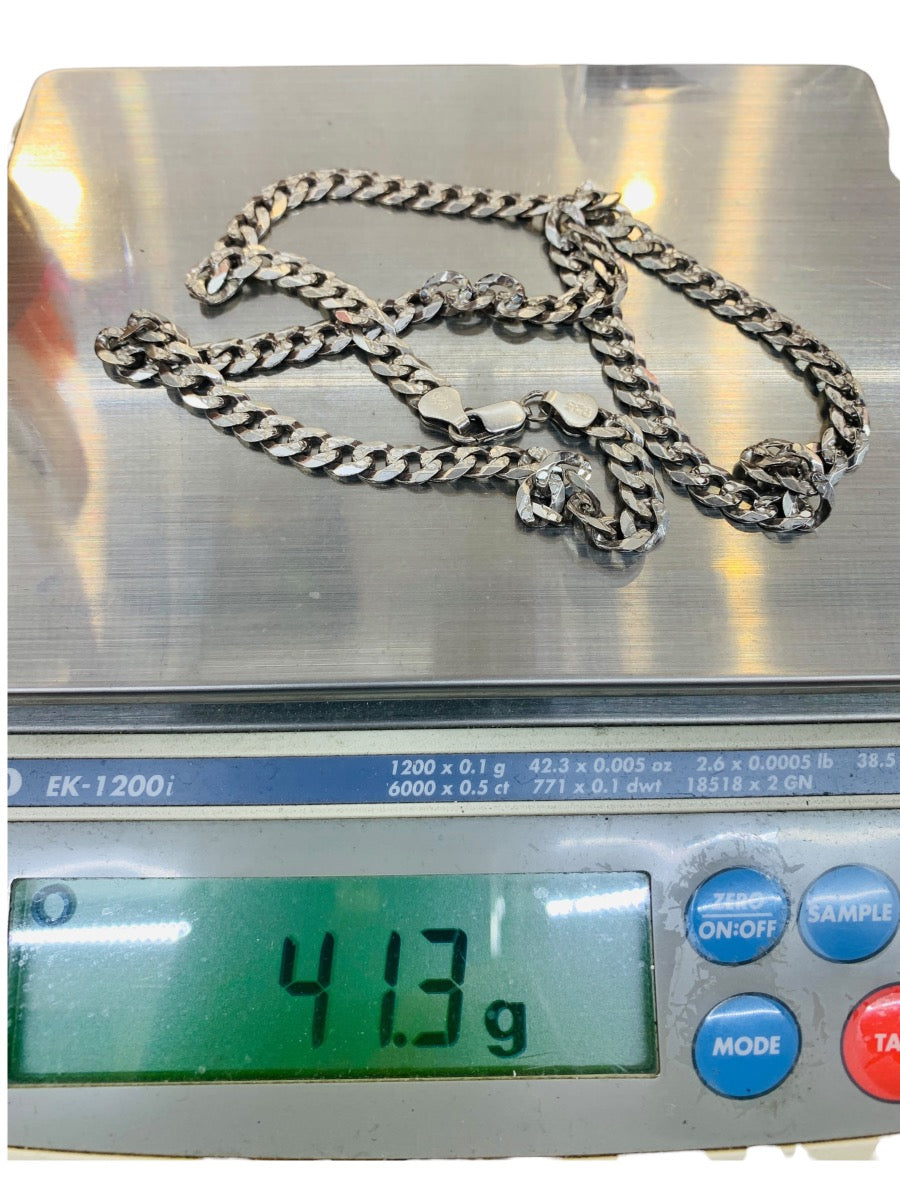 .925 Sterling Silver Curb Chain 22in 6.1mm 41.3g