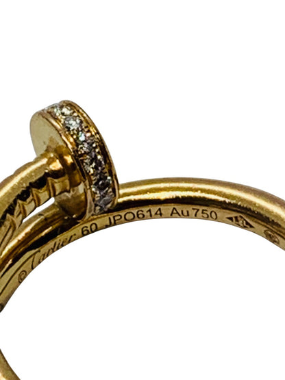 Cartier Juste Un Clou Ring Classic Model Diamonds 18K Yellow Gold 750 Au Size 60